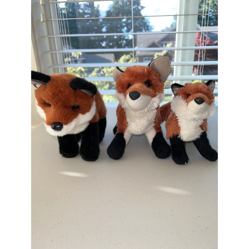 Douglas Cuddle Toy Red Fox Plush Stuffed Animal Set of 3‎